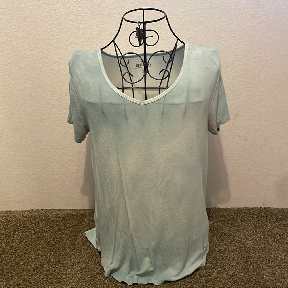 Two Hollister Must Have Collection T-Shirts in X-Small. One pink and one blue.